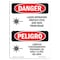 Signmission OSHA, Laser Operation Protect Eyes Skin Bilingual, 10in X 7in Rigid Plastic, 7" W, 10" H, Spanish OS-DS-P-710-VS-1414 - alternate 1